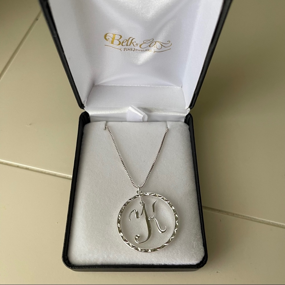 NEW Sterling silver Letter K necklace